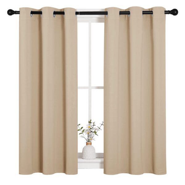 Country Home Veranda Curtains Eyelet Top Room Darkening Panels Curtains for Opaque Beige Living Room