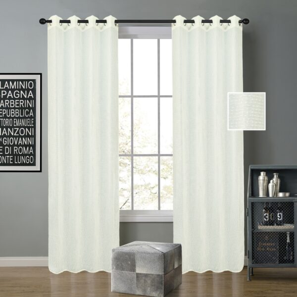 Fancy Woven Granular Slub Yarn Curtain Fabrics Veil Voile Curtains for Living Room for Sala Cortinas Para