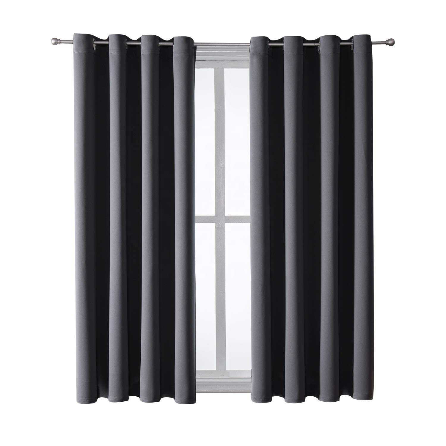 Factory Wholesale Hotel Window Thermal Insulated Room Darkening Curtains Living Room Bedroom Plain Grommet Blackout Curtains