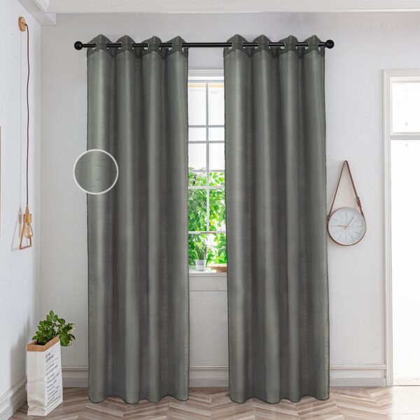 Modern 100% Polyester Elegant Day Sheer Curtains Room Meteorite Veil Drapes in Black
