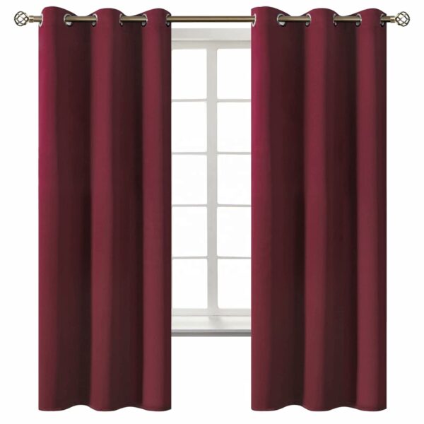 Room Darkening Curtains Grommet Thermal Insulated Drapes Burgundy Curtains for Living Room
