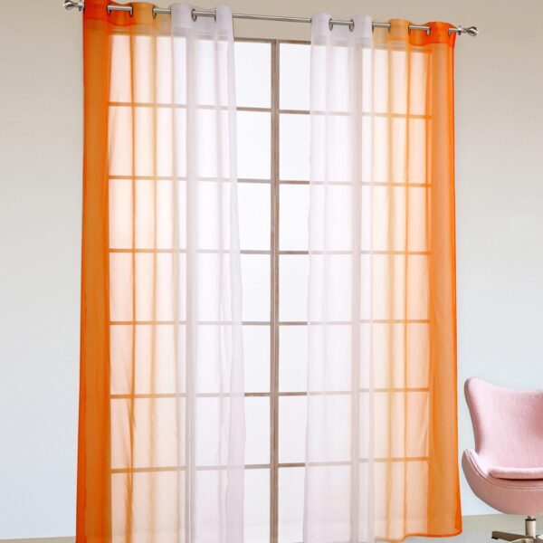 Volle Grommet Top Light Filtering Ombre Window Voile Sheer Curtains for the Living Room Bedroom