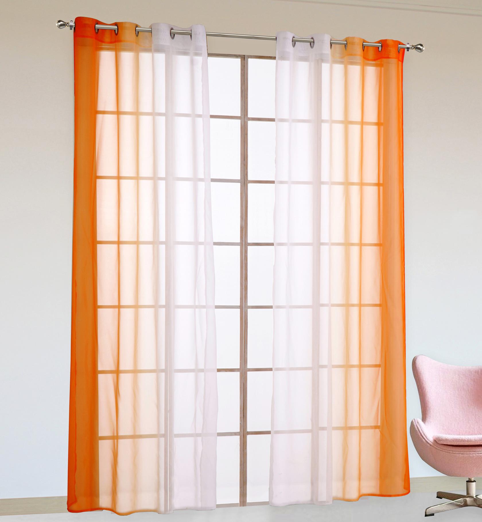 Volle Grommet Top Light Filtering Ombre Window Voile Sheer Curtains for the Living Room Bedroom
