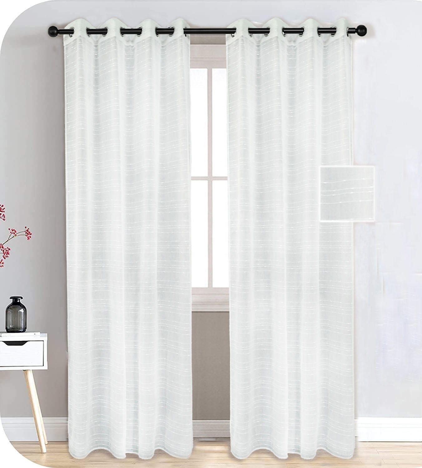 Wholesale Home Decoration Meteor Gauze Courtains Living Room Door White Fabric Windows Sheer Curtains
