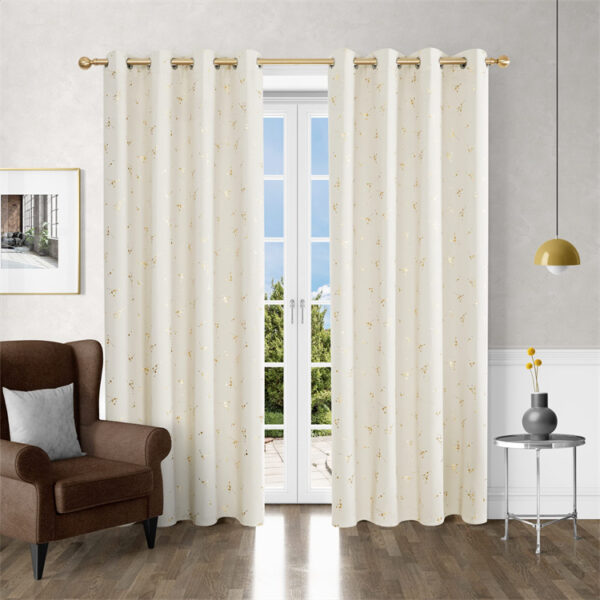 Constellation Pattern Foil Printed Thermal Insulated White Blackout Curtain Home Luxury