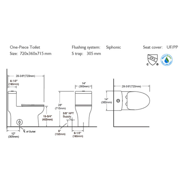 Wholesale CUP One Piece Toilet Dual Flush Standard Toilet for Bathroom WC Toilets