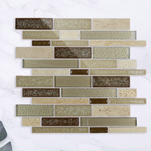 Rectangle Stone Glass Mosaic Tile Lndoor Kitchen Bathroom Wall Decoration Tiles Background Art Mosaic