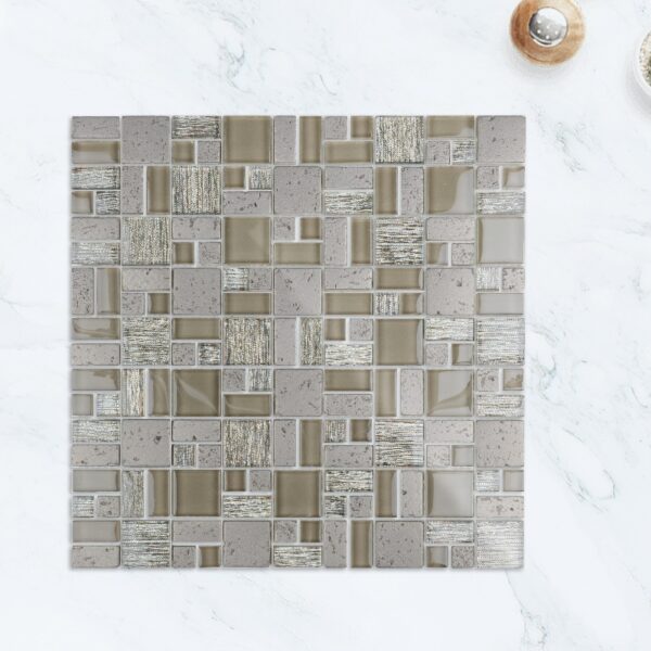 Square Stone Glass Mosaic Tile Lndoor Kitchen Bathroom Wall Decoration Tiles Stone Mosaic
