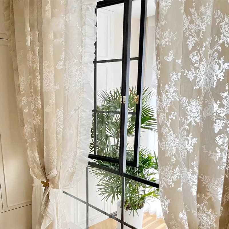 High Quality Classy Burnout Curtain Embossed White or Timeless White Sheer Curtain for Bedroom