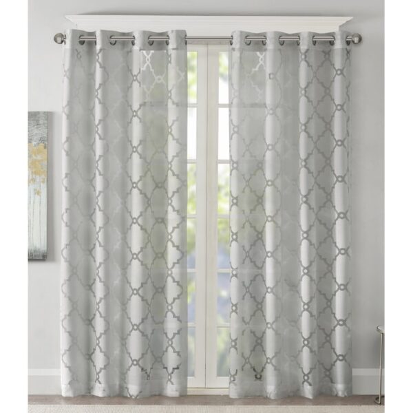 Hot Sale Modern Diamond Geometry Window Sheer Curtain Simple Rotten Flower Design High Fashion Curtains & Valances