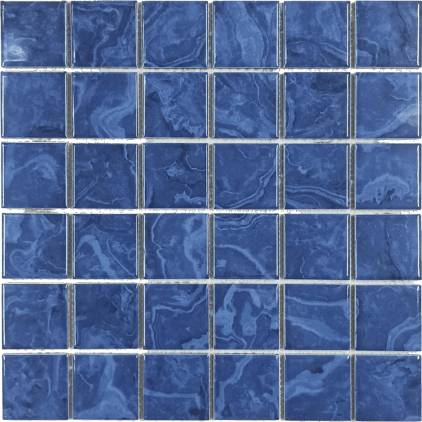 Hot Selling Glossy Glazed Ceramic Porcelain Square Swimming Pool Mosaic Tile Mesh Mounted
