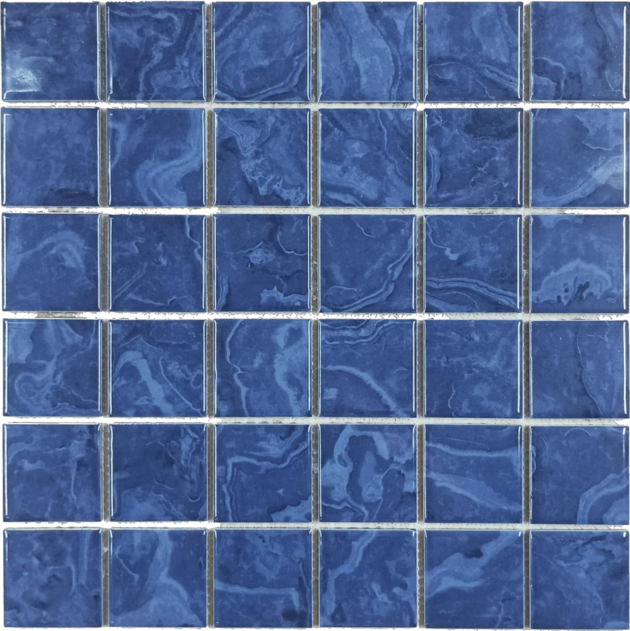 Hot Selling Glossy Glazed Ceramic Porcelain Square Swimming Pool Mosaic Tile Mesh Mounted