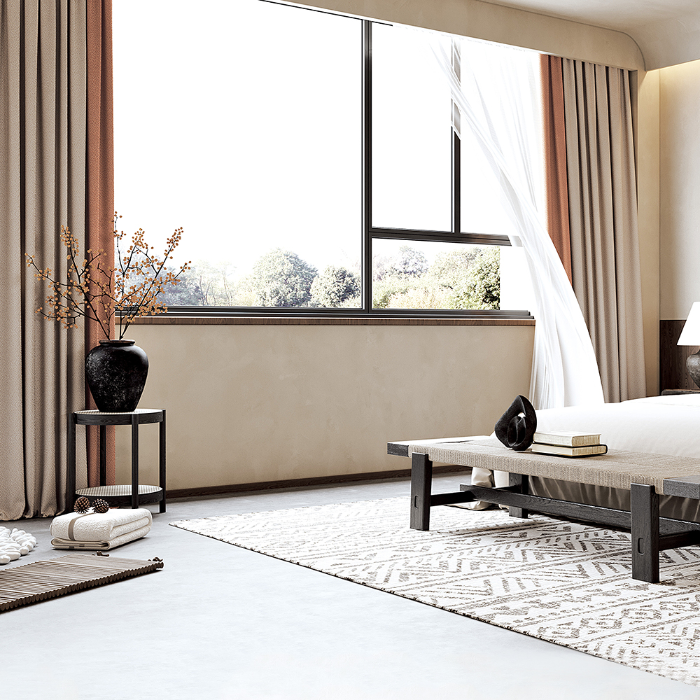 Hotel Room Darkening Thermal Insulated Curtains Drapes Blackout Flame Retardant Fabrics Noise Reduction 100% Polyester Modern