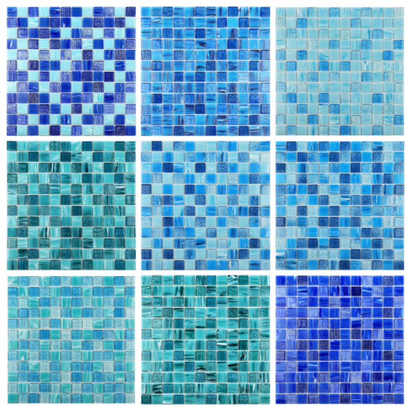 Iridescent Square Melted Wall Tiles Glass Mosaic for Swimming Pool Backsplash