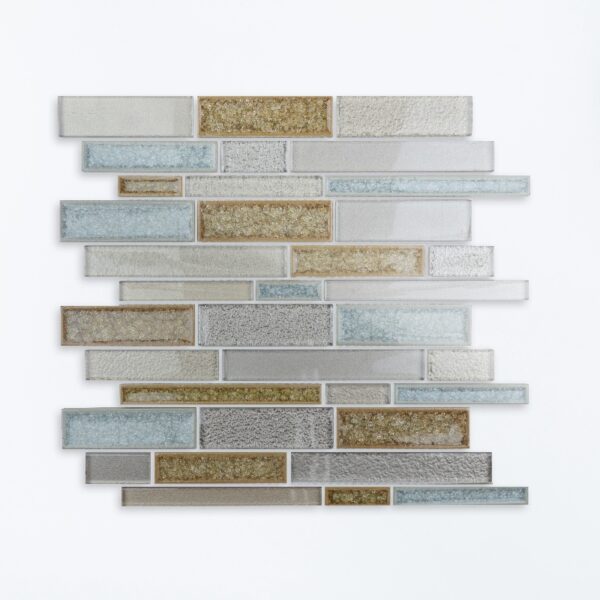 Light blue Square Stone Glass Mosaic Tile Lndoor Kitchen Bathroom Wall Decoration Tiles Background Art Mosaic