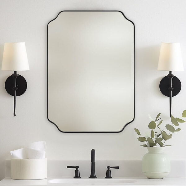 Modern Luxury Stainless Steel Gold Frame Wall Mirror