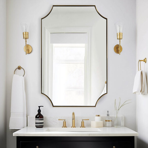 Wholesale Modern Luxury Hotel Room Decorative Antique Gold Wall Mirror