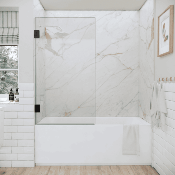 No-Border Bathtub Shower Doors Seamless Design & Factory Warranty Included