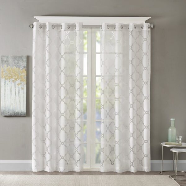 New Arrival Stock Curtain Fabric Elegant Geometric Design Shear Sheer Curtains