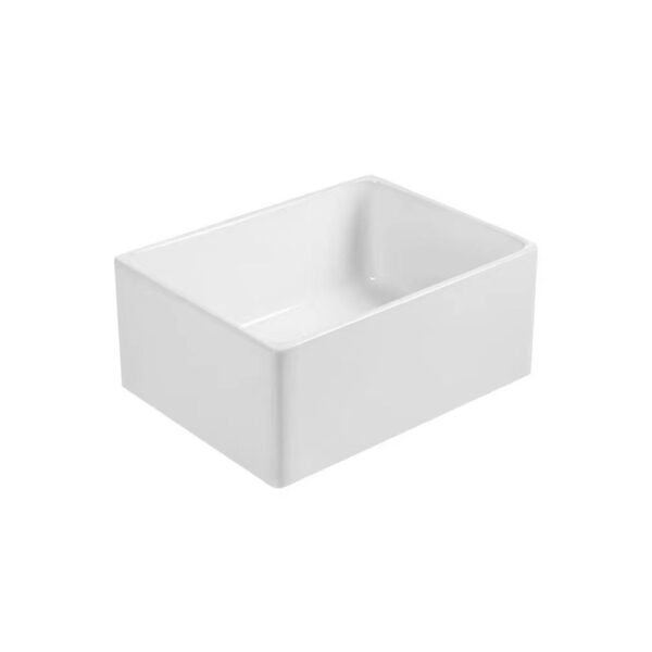 Rectangular Kitchen Sink Ceramic Solid Cast Sink Fireclay White Glazed Basin Without Faucet