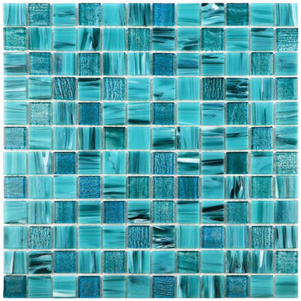 Sky Blue Iridescent Hot Melt Glass Mosaic Tile for Bedroom Background Wall Decor Board Living Room