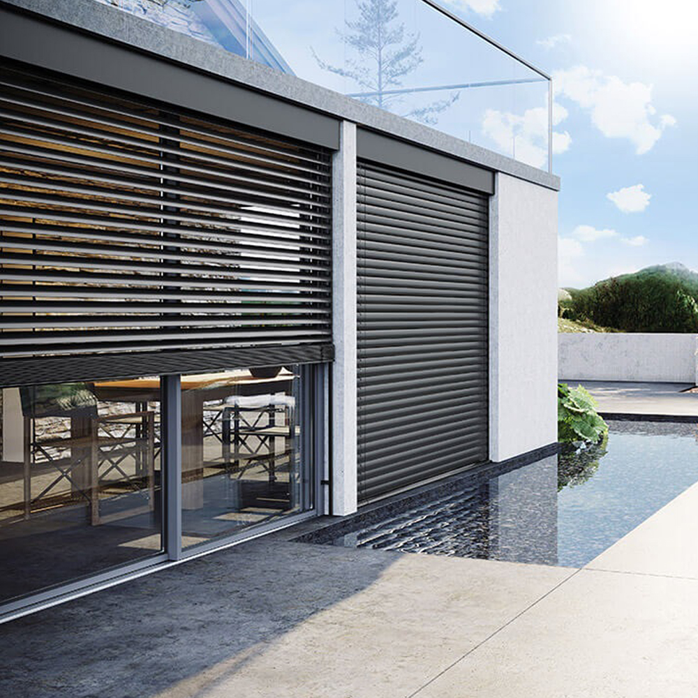 Smart Outdoor Aluminum Alloy Venetian Blinds Motorized Window Shades for Balconies Offices Hotels