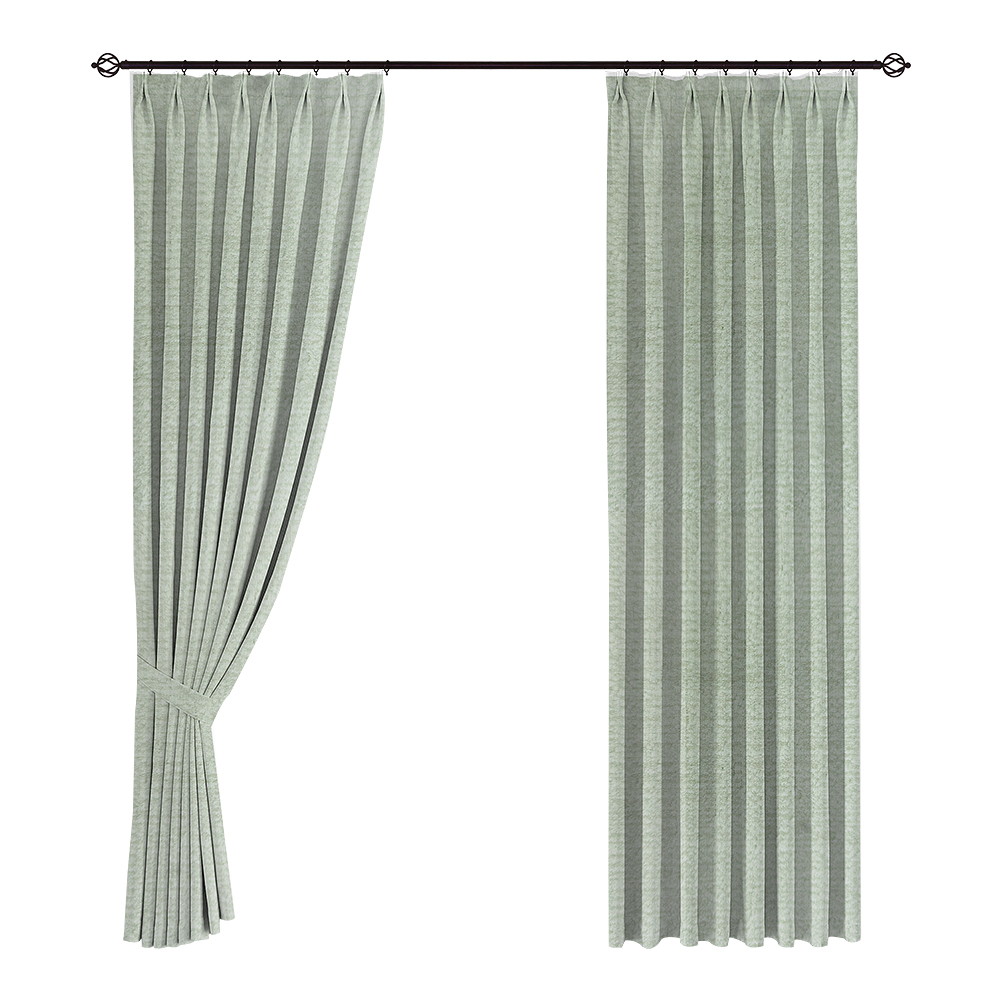 Wholesale OEM/ODM Custom 100% Polyester Faux Linen Blackout Window Curtain Drapes Fabric New Arrival Two-Sided Curtains Valances