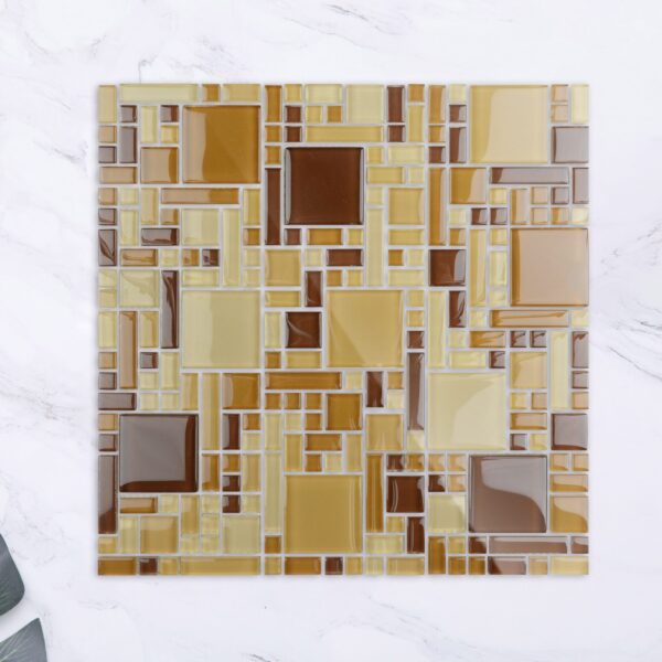 Square Stone Glass Mosaic Tile Lndoor Kitchen Bathroom Wall Decoration Tiles Art Mosaic