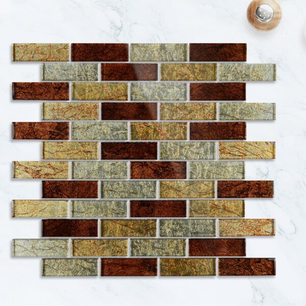 Factory Wholesale Rectangles Glass Mosaic Tile Kitchen Bathroom Wall Decoration Tiles